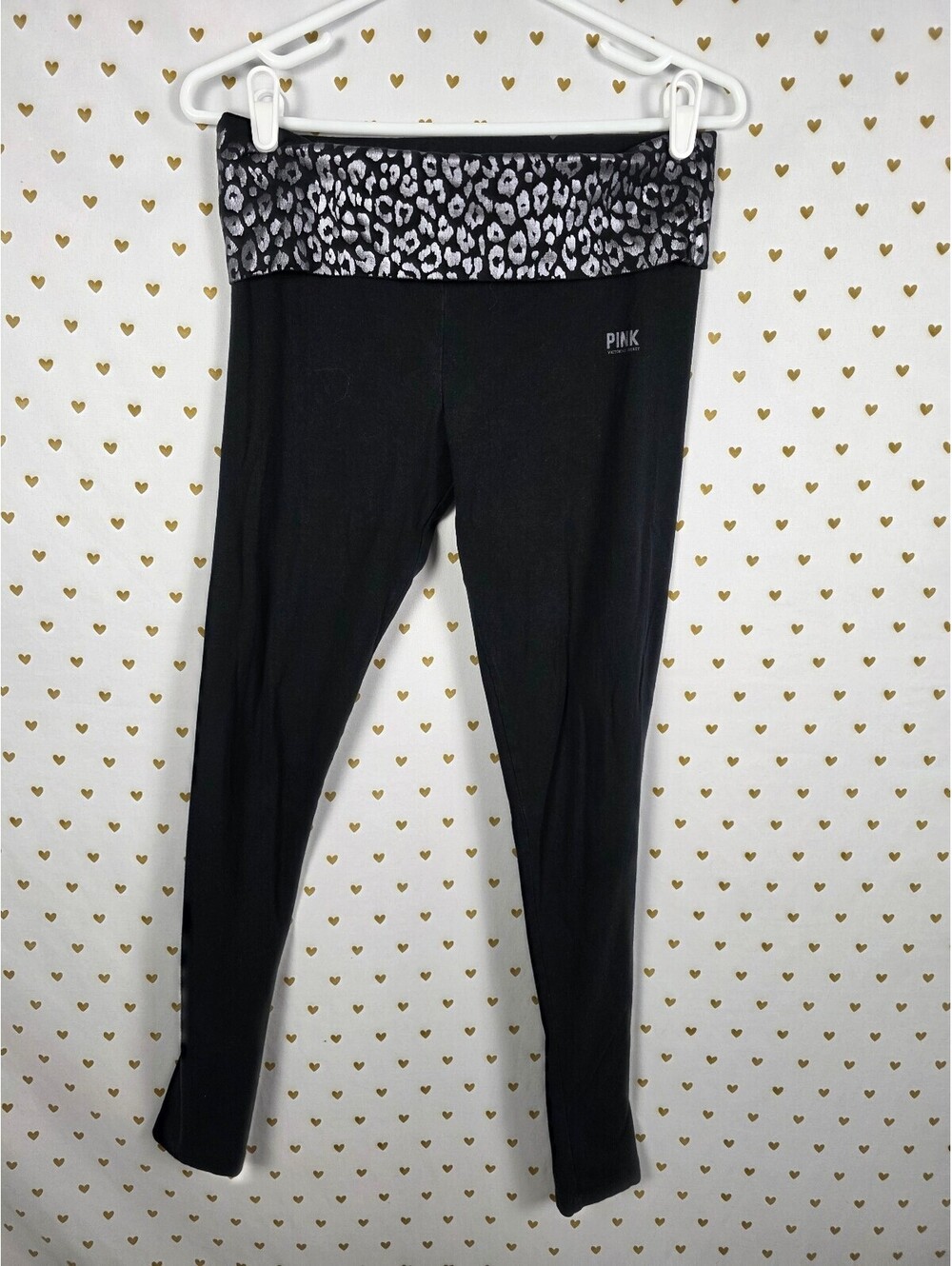 Victorias Secret PINK Cheetah Leopard Foldover Yoga Pants Ankle Skinny